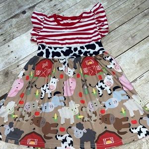 Boutique Girls Super Soft Farm Themed Dress Sz 2T